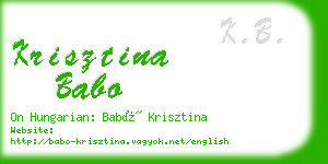 krisztina babo business card